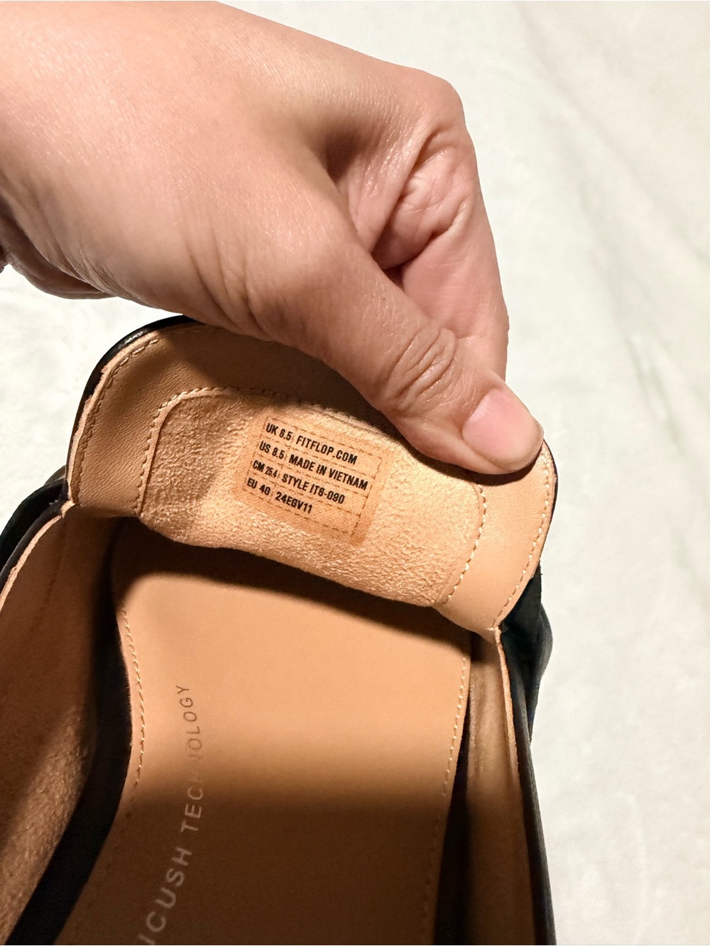 Fitflop Black Delicato Soft-Twist Leather Slip-On Mules Size 8.5 - Picture 8 of 8